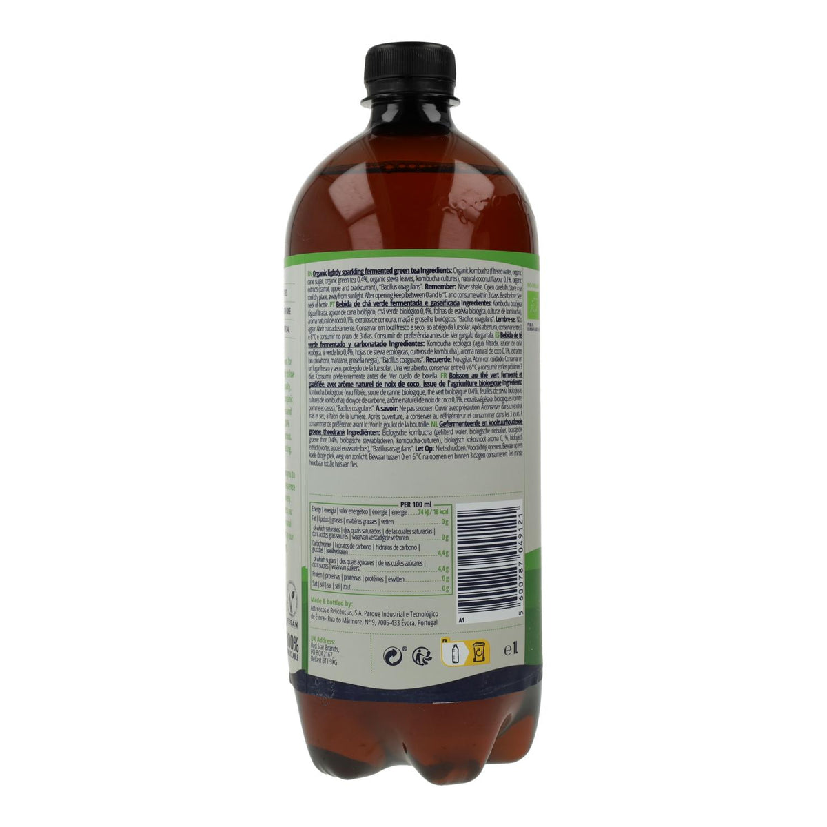 Bebida Kombucha de coco BIO Captain Kombucha 1 L