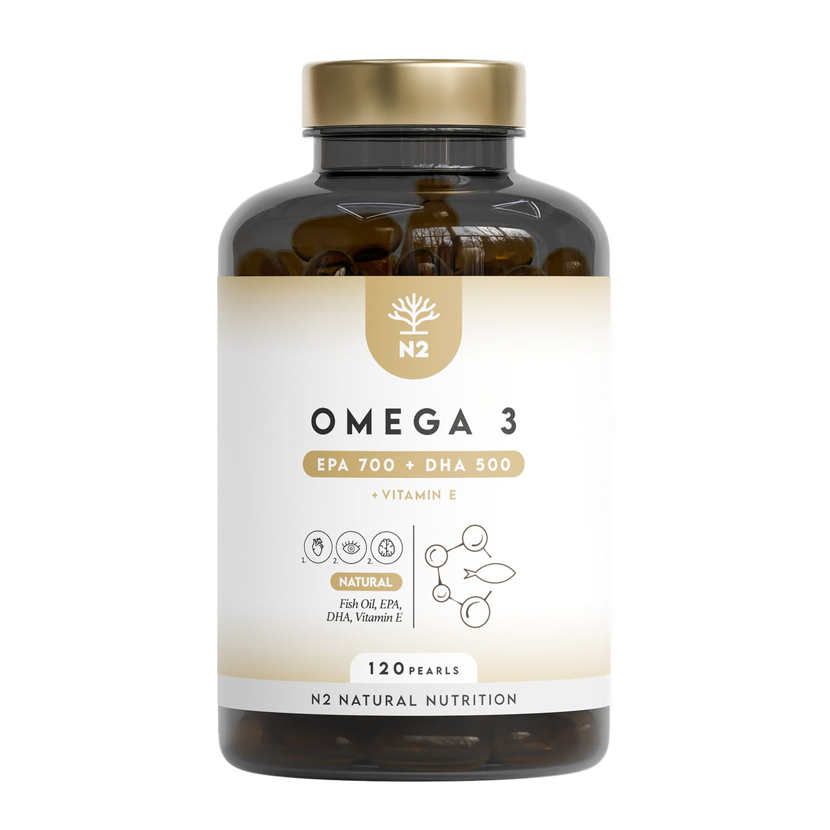 Omega 3 EPA+DHA 60 días Corazón N2 Natural Nutrition 120 cáps.