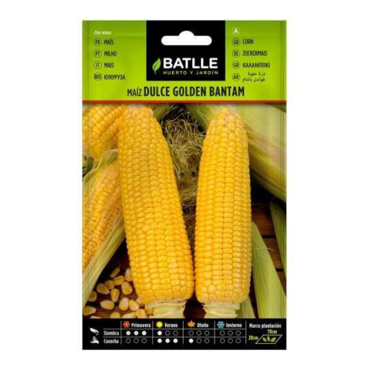 Sementes de milho doce Golden Bantam Batlle