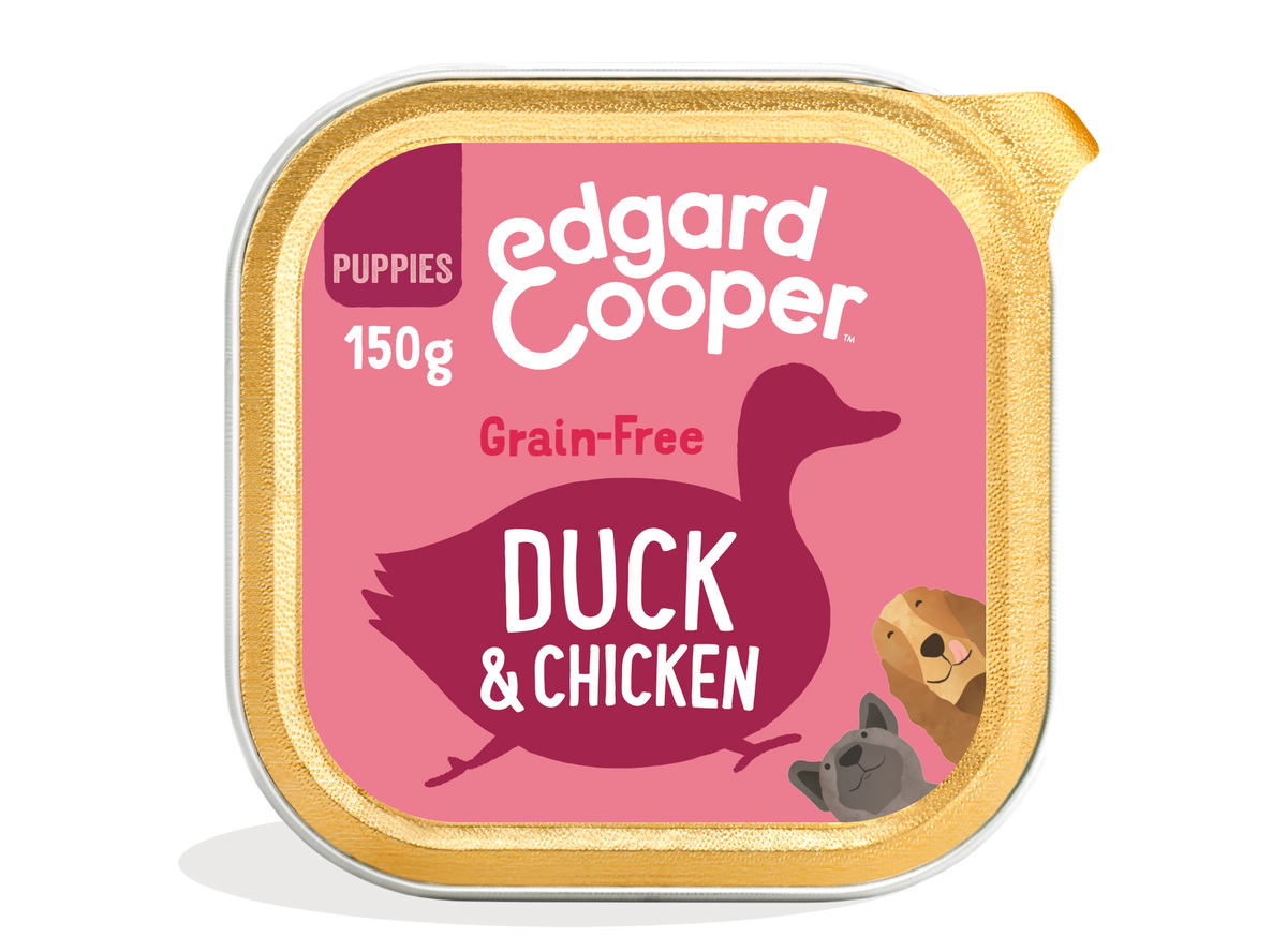 Tarrina de comida húmeda para cachorros de pato y pollo | Edgard & Cooper 150 g