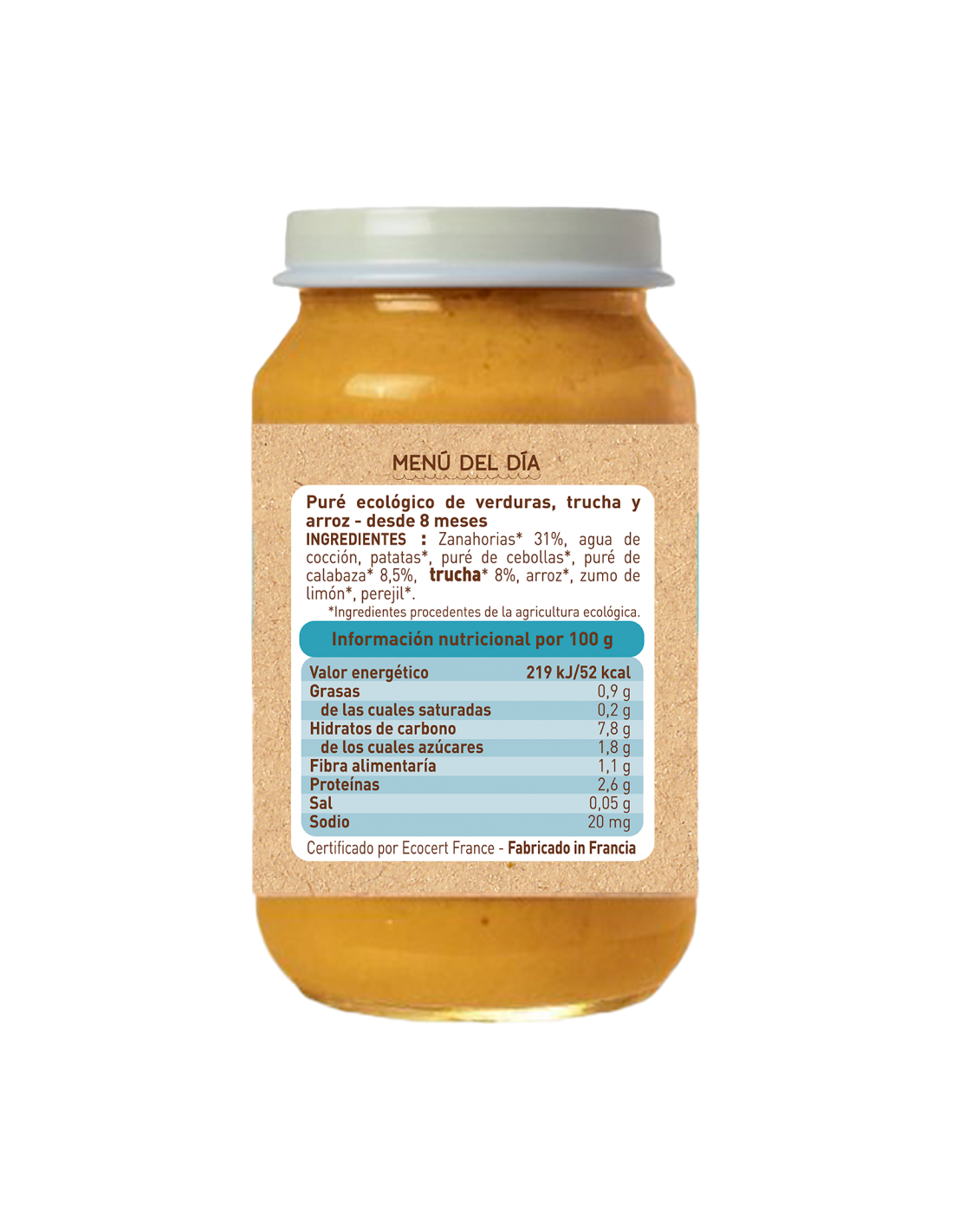 Babybio Legumes e Truta Pote 200g