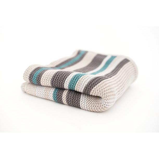 CoZee Cobertor de malha 100% algodão para bebé Tutti Bambini riscas multicoloridas