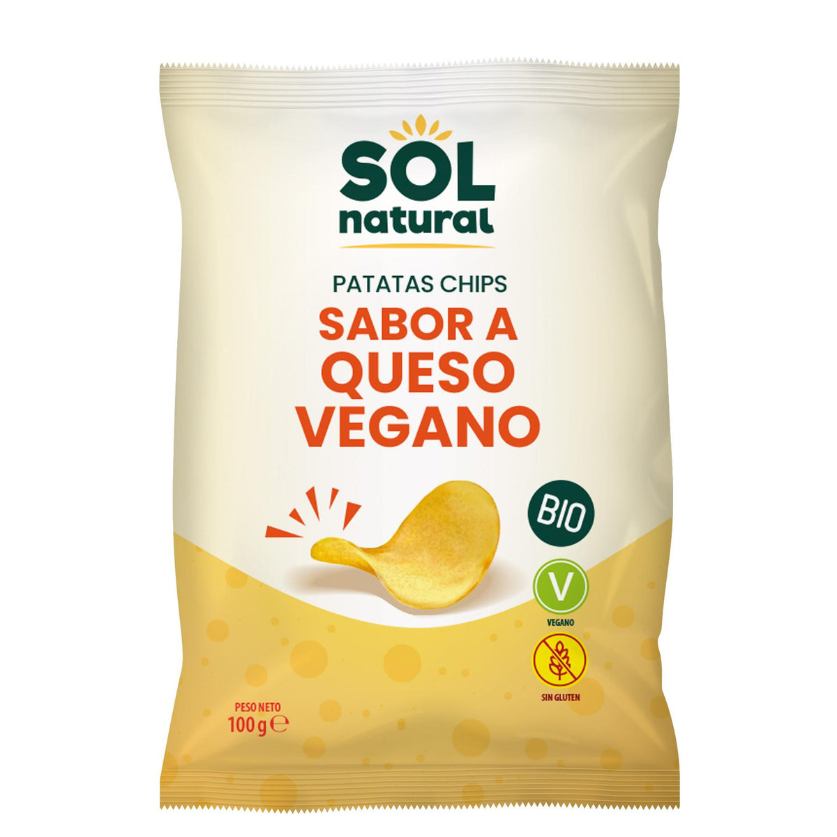 Chips Vegan Sabor Queijo Biológico Sol Natural 100g