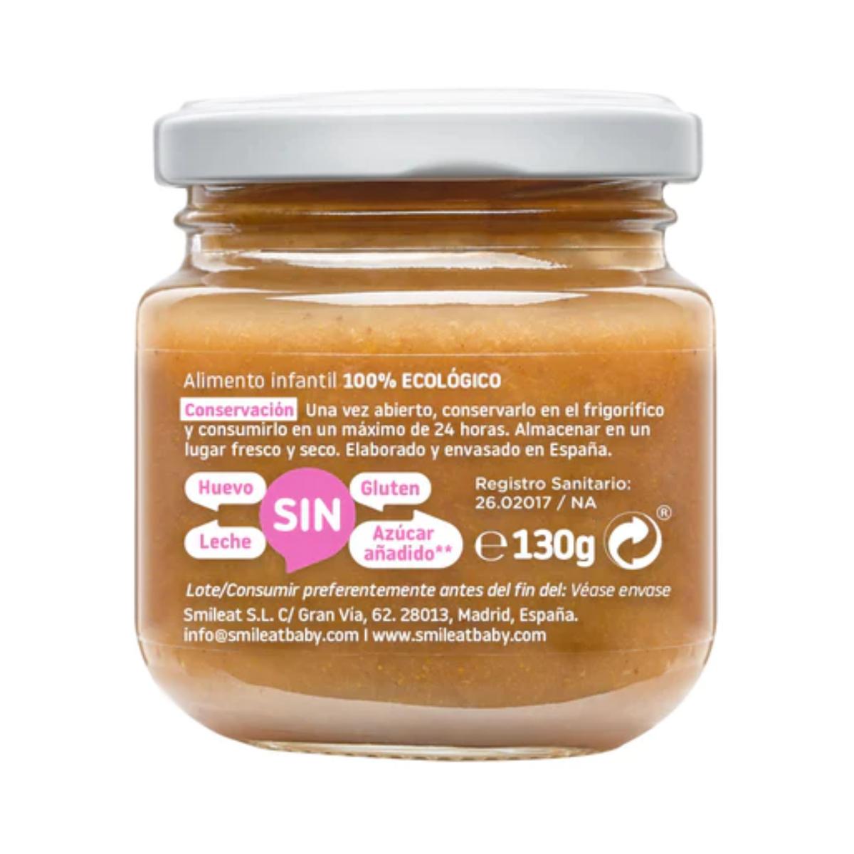 Smileat Framboesa e Pêssego Biológico Pote, 130g