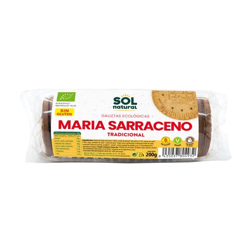 Biscoitos Maria de Trigo Sarraceno Biológicos Sol Natural 200 g
