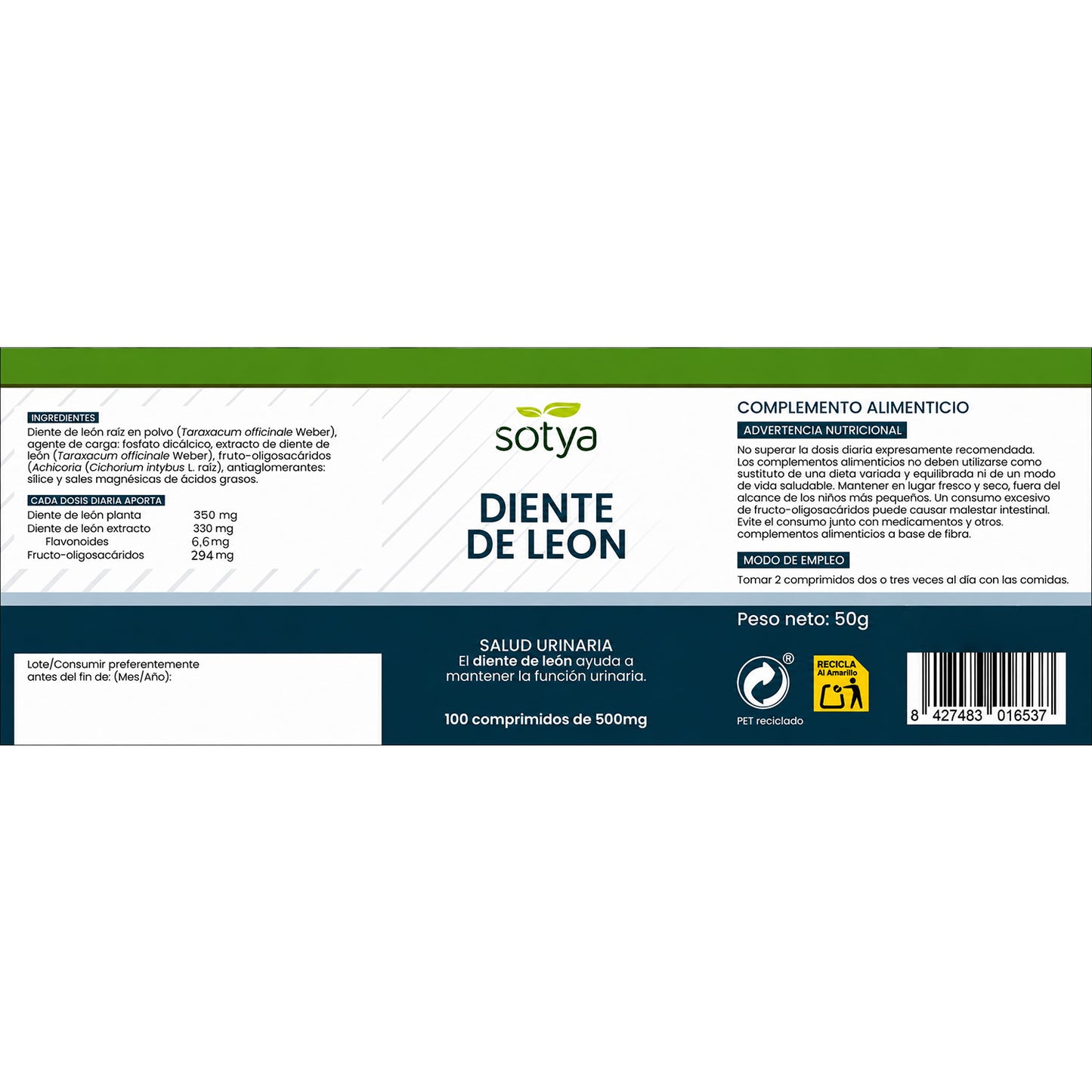 Sotya Dente-de-leão 100 Comprimidos