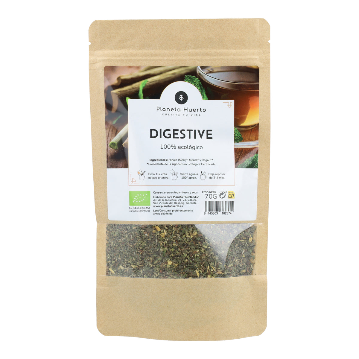 Infusão digestiva ECO Funcho, hortelã e alcaçuz Planeta Huerto 70g