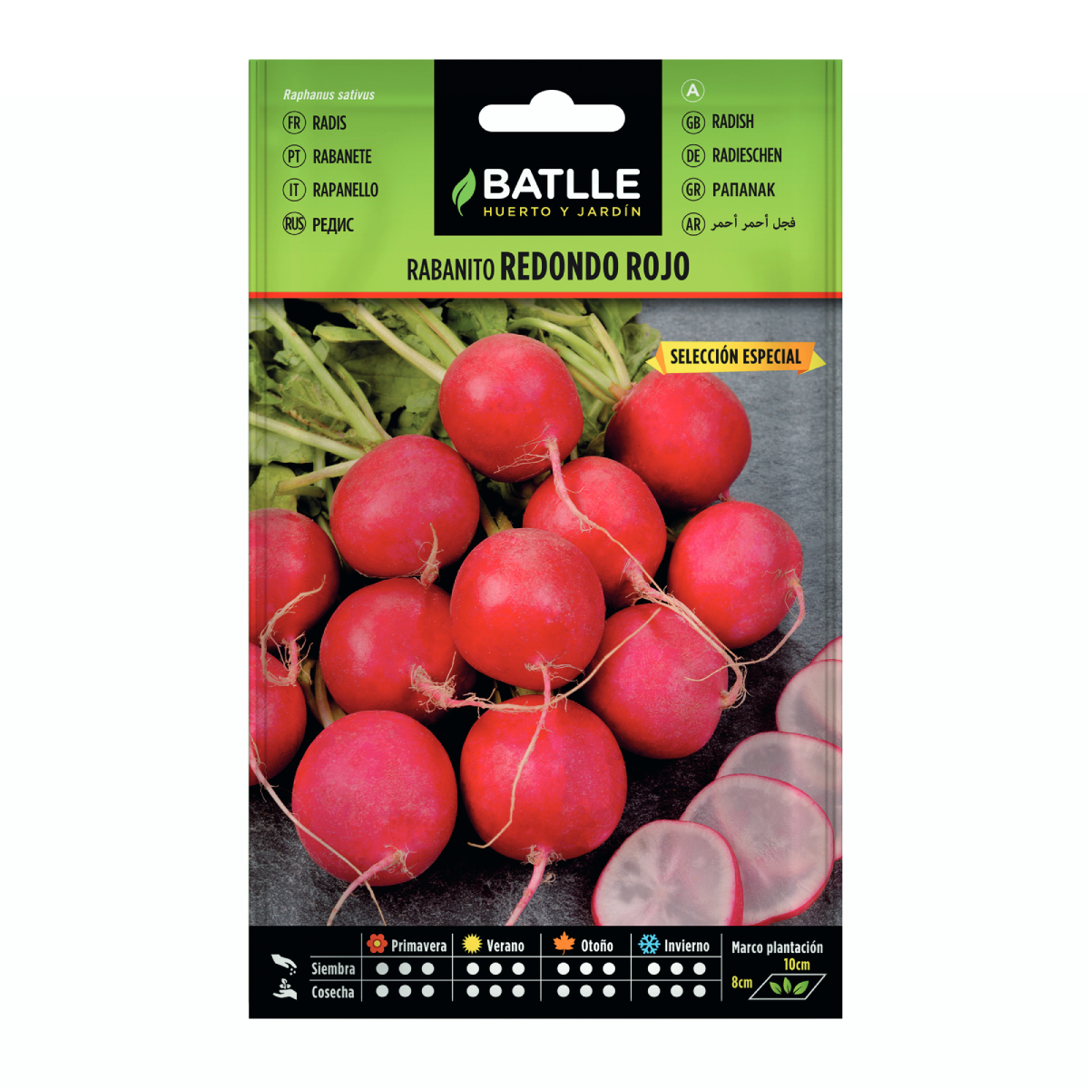 Sementes de rabanete vermelho redondo Batlle Special Selection