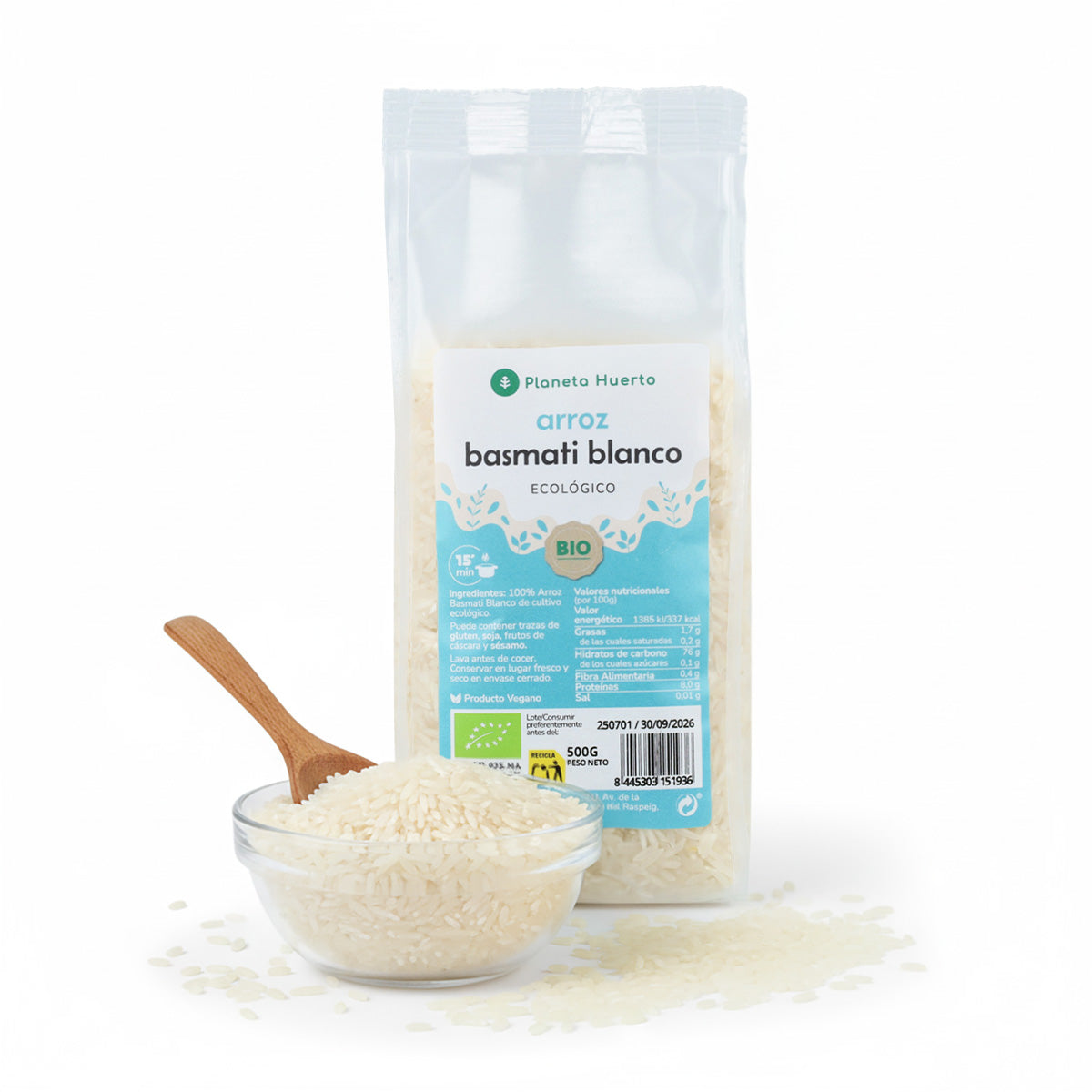 Arroz Basmati Branco Biológico Planeta Huerto 2,5 kg