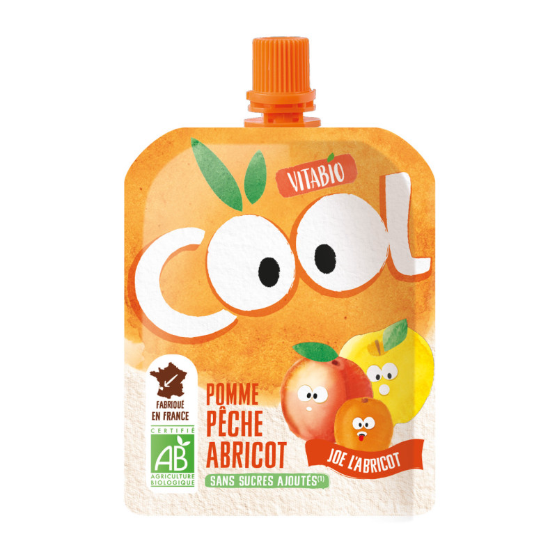 Saquetas Maçã, Pêssego e Alperce Bio Cool Fruit Vitabio 4 unidades 90 g