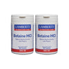 Embalagem de 2 x Betaína HCl 324mg/Pepsina 5mg Lamberts, 180 comprimidos