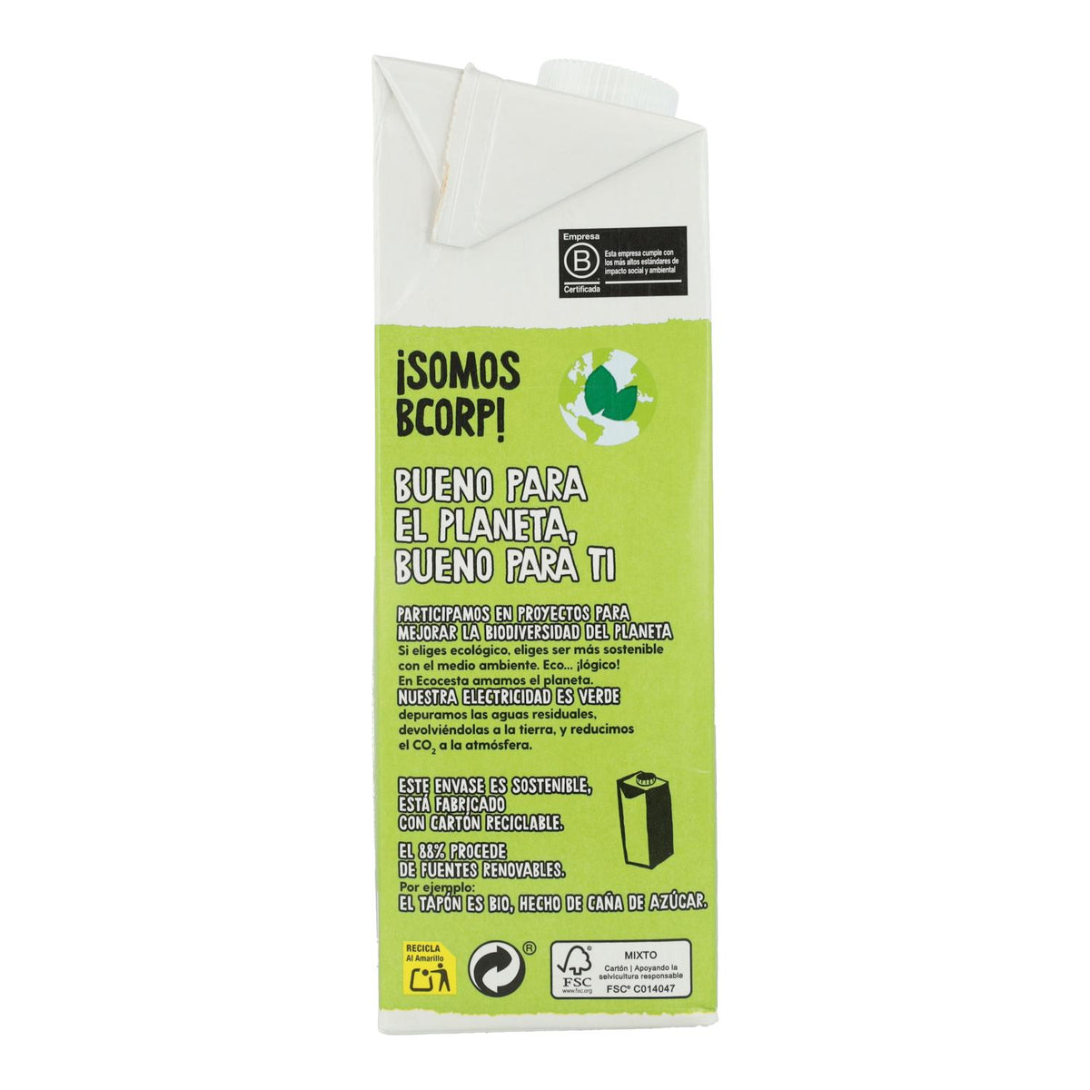 Bebida Vegetal Proteica de Soja 0% Açúcar Bio 1L Ecocesta
