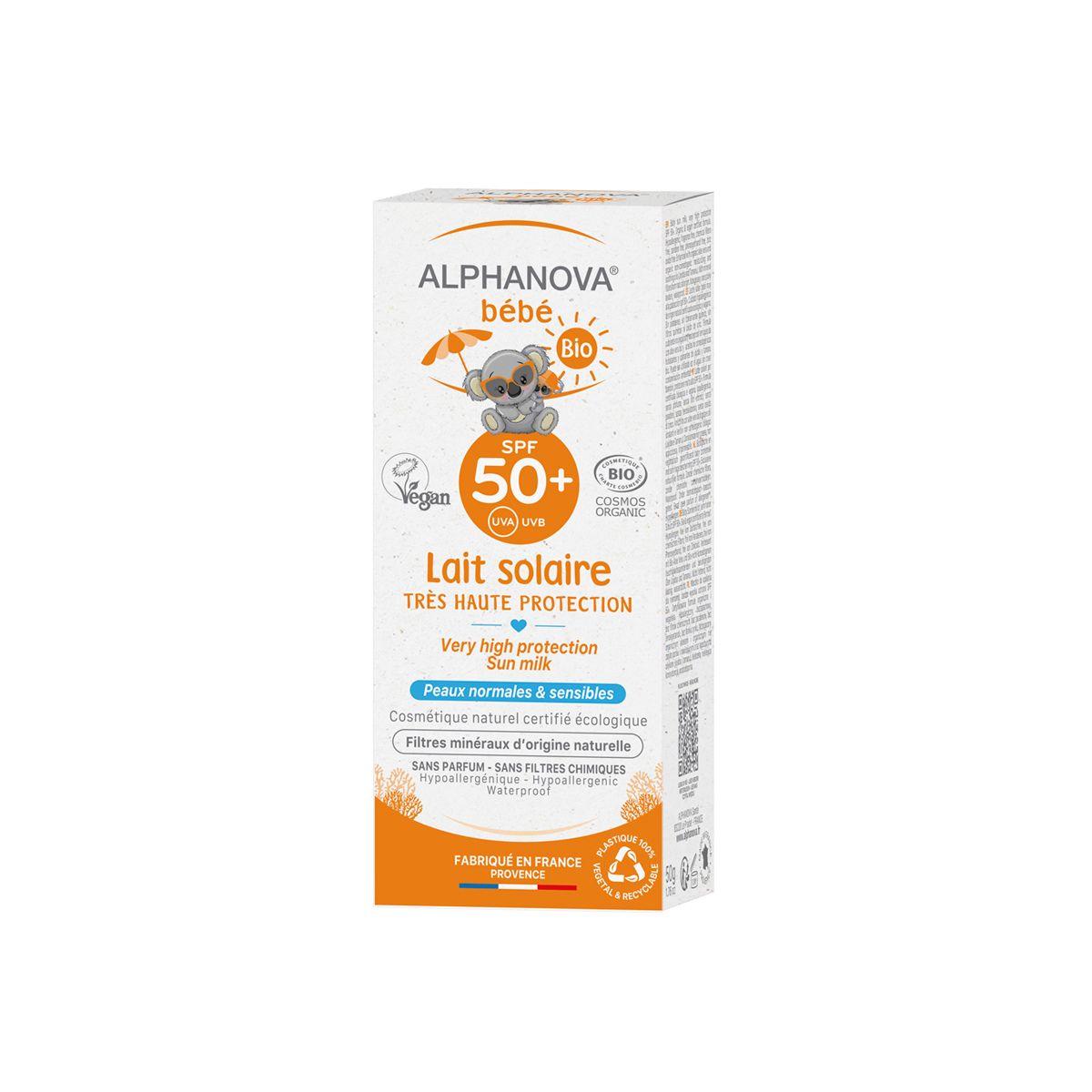 Protetor Solar Orgânico para Bebé FPS 50+ Alphanova 50 ml