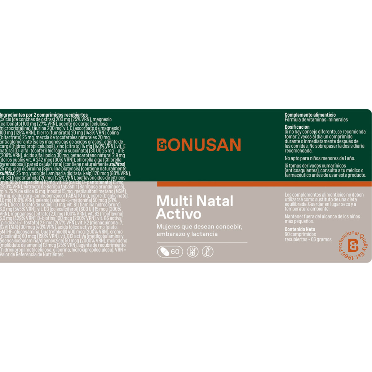 Multi Natal Active Bonusan 60 Comprimidos
