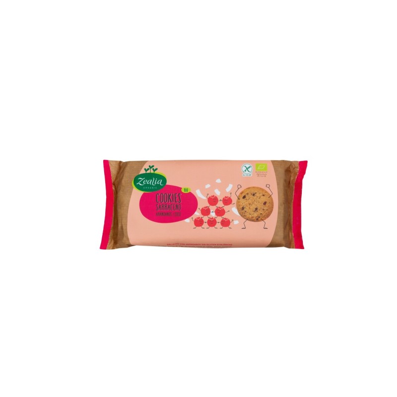 Bolachas Biológicas Zealia de mirtilo e coco, trigo sarraceno, 130g