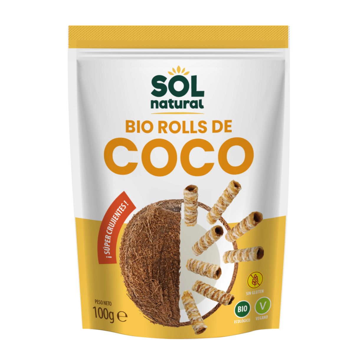 Rolls de Coco Crujientes Bio Sol Natural 100 g