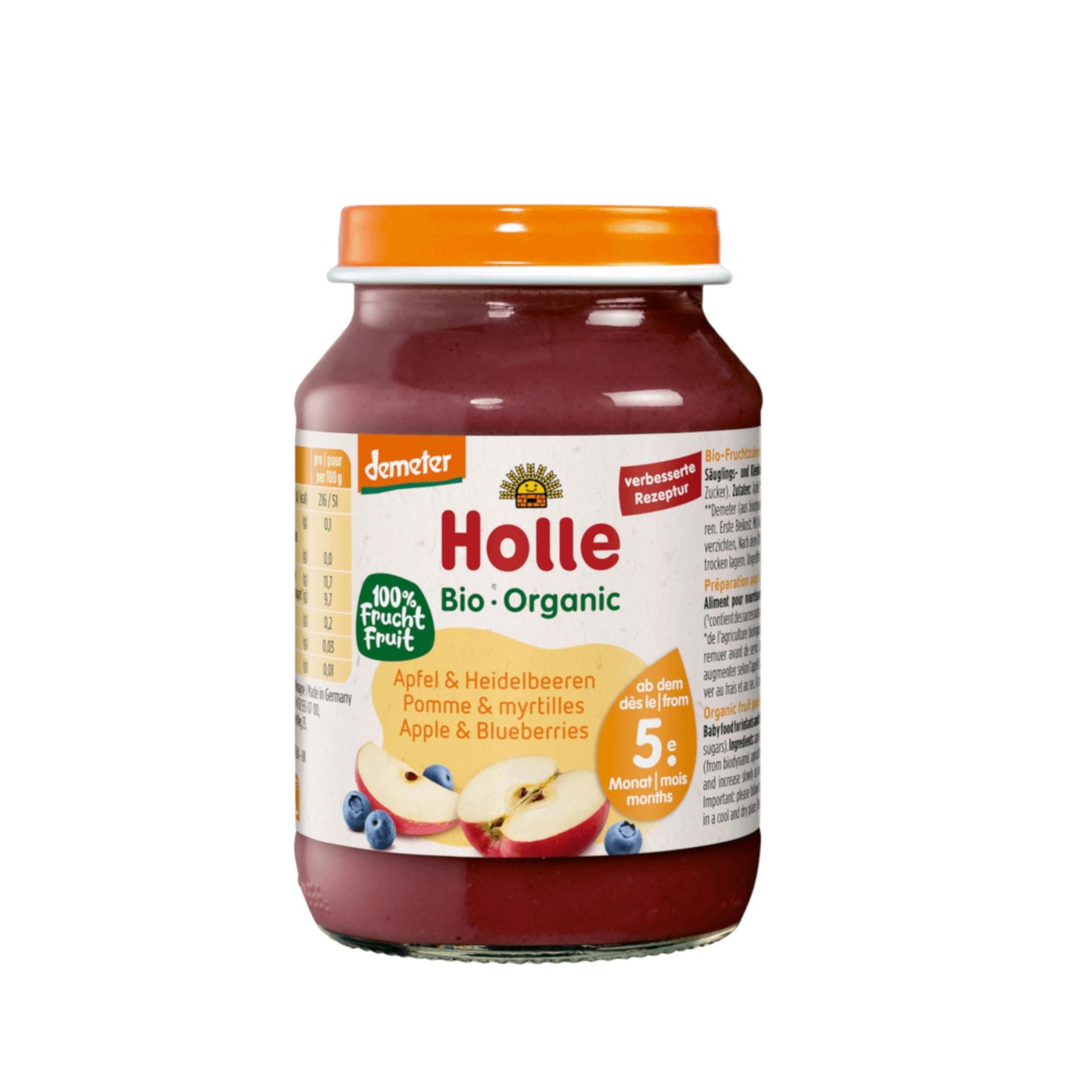 Papinha de Maçã e Mirtilo (a partir dos 4 meses) Eco/Dem Holle 190g