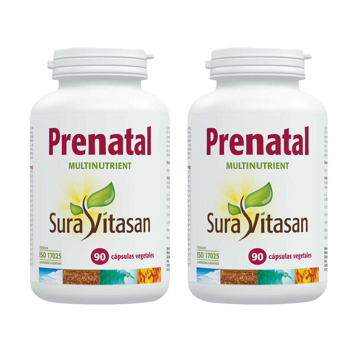 Embalagem de 2 multinutrientes pré-natais, Sura Vitasan, 90 cápsulas