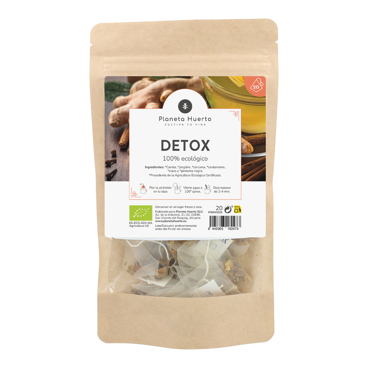 Infusão Detox ECO Planeta Huerto 20 pirâmides