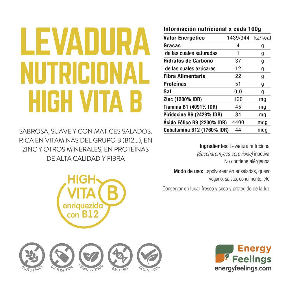 Levedura nutricional vitamina B12 flocos Energy Feelings 1 kg