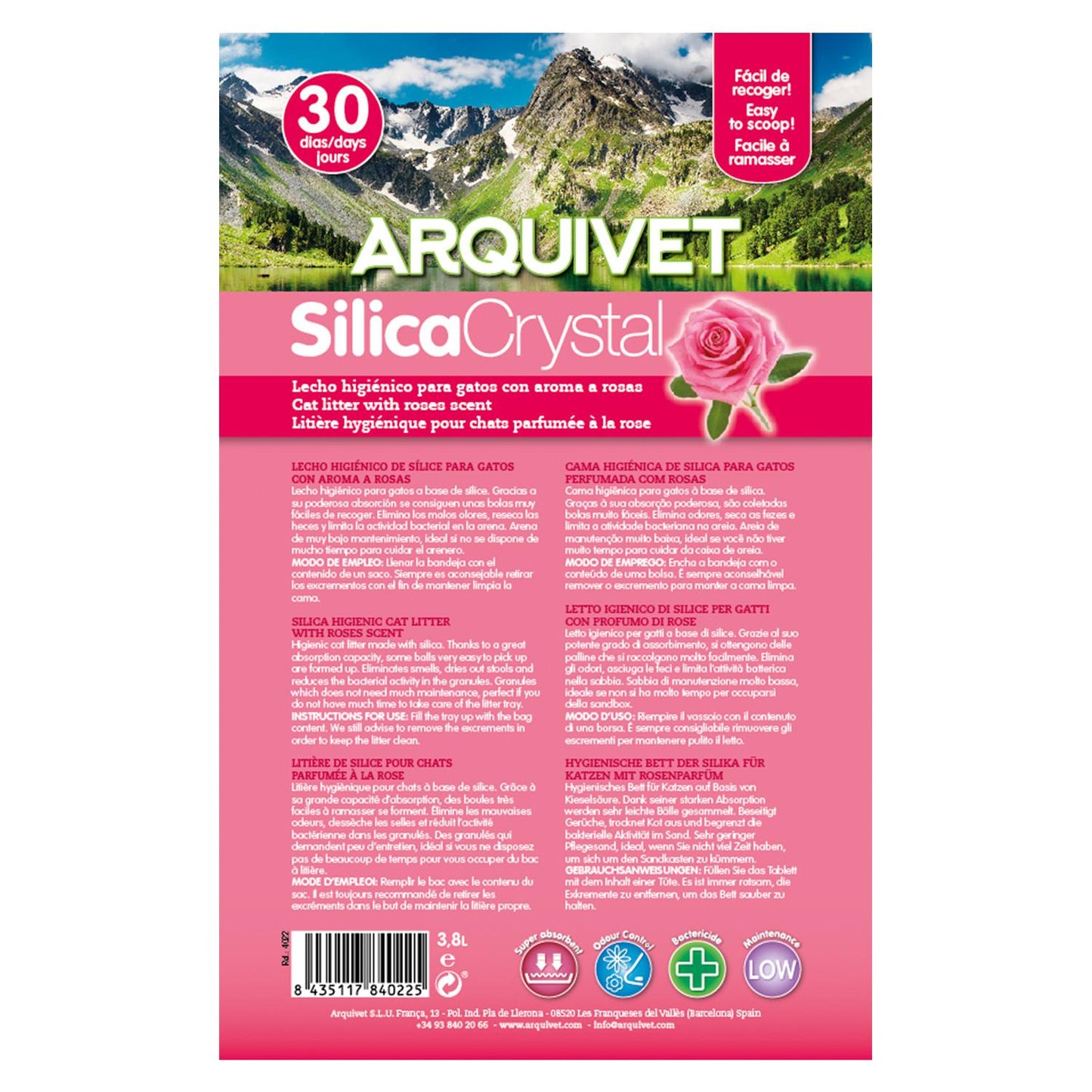 Arena de SilicaCrystal con Perfume de Rosas Arquivet 3,8 L