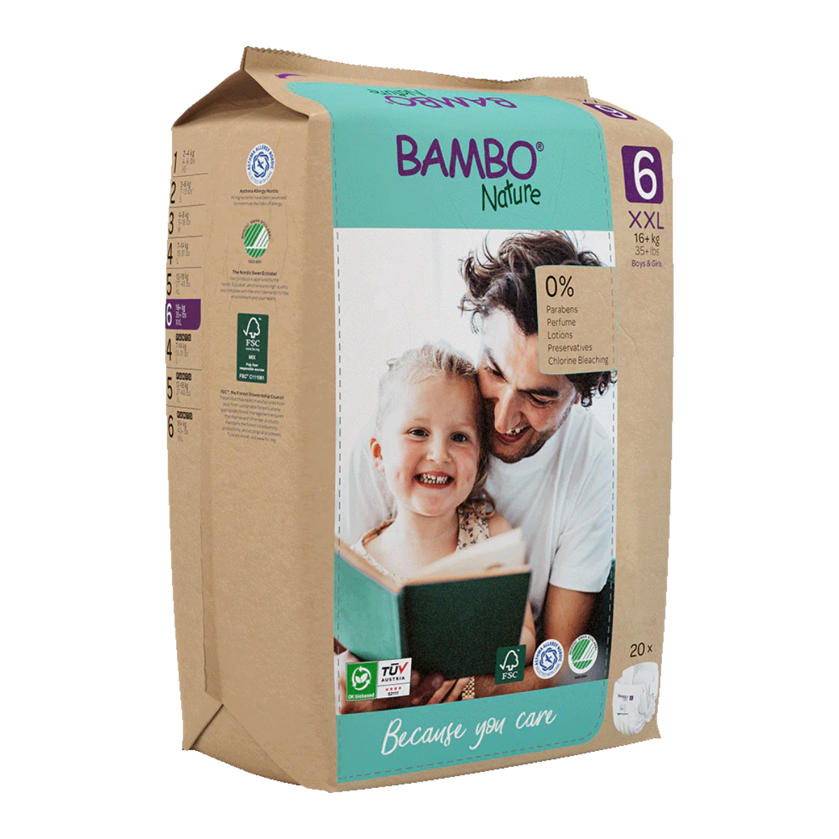 Fraldas Bambo Nature T6 (+16kg) 20 unidades