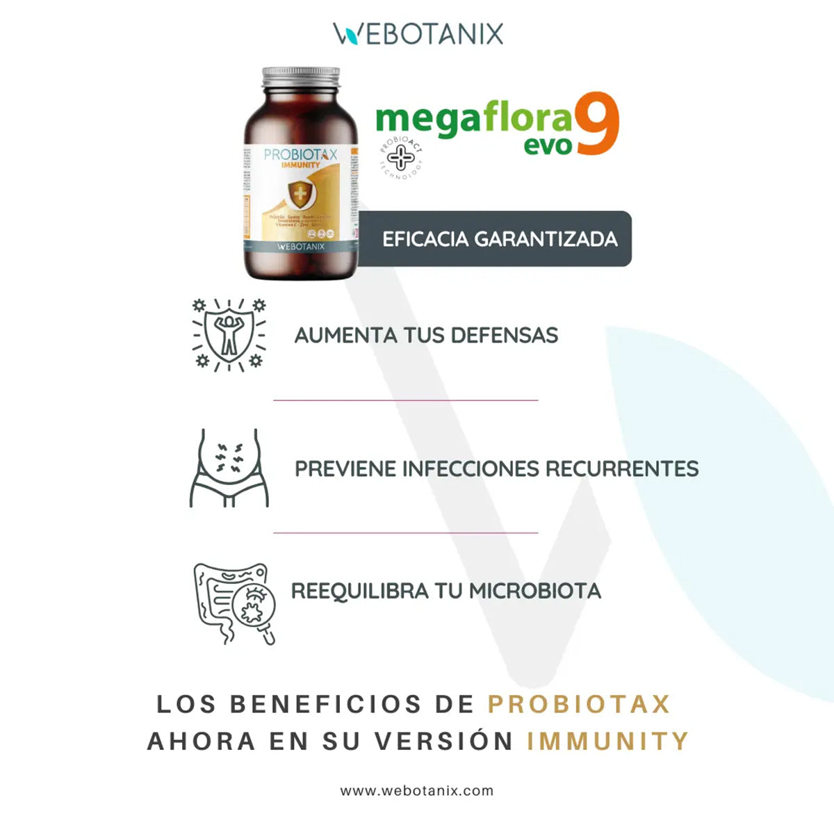 Probiotax Immunity Defenses WeBotanix 45 cápsulas