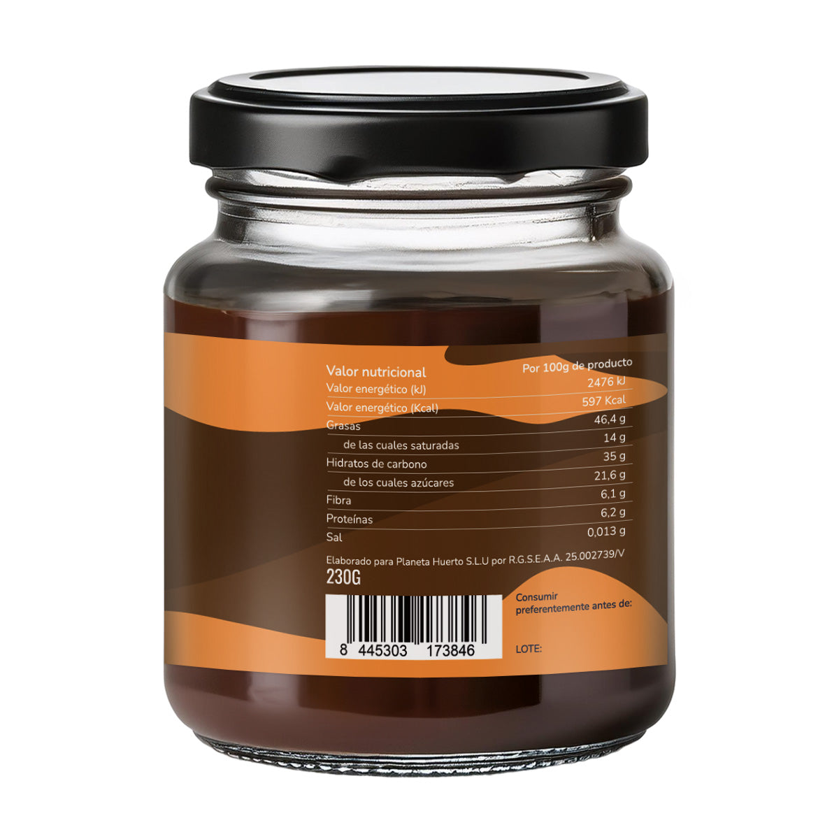 Creme de alfarroba e cacau sem açúcar ECO Planeta Huerto 230 gr