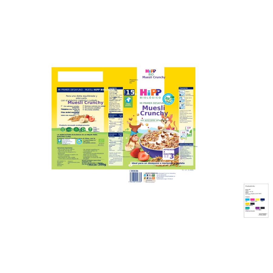 Muesli Crocante para crianças Bio +15 meses HiPP 200 g