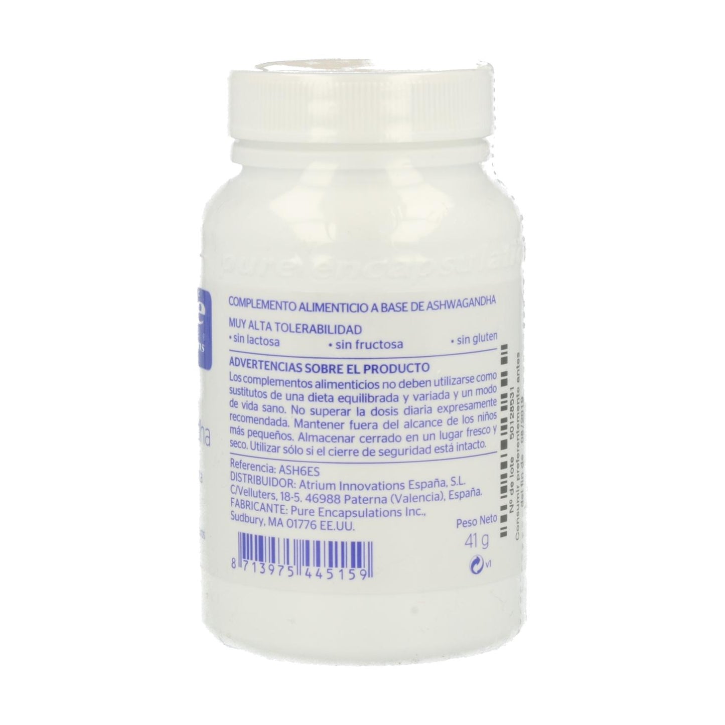 Ashwagandha Pure Encapsulations 60 cápsulas