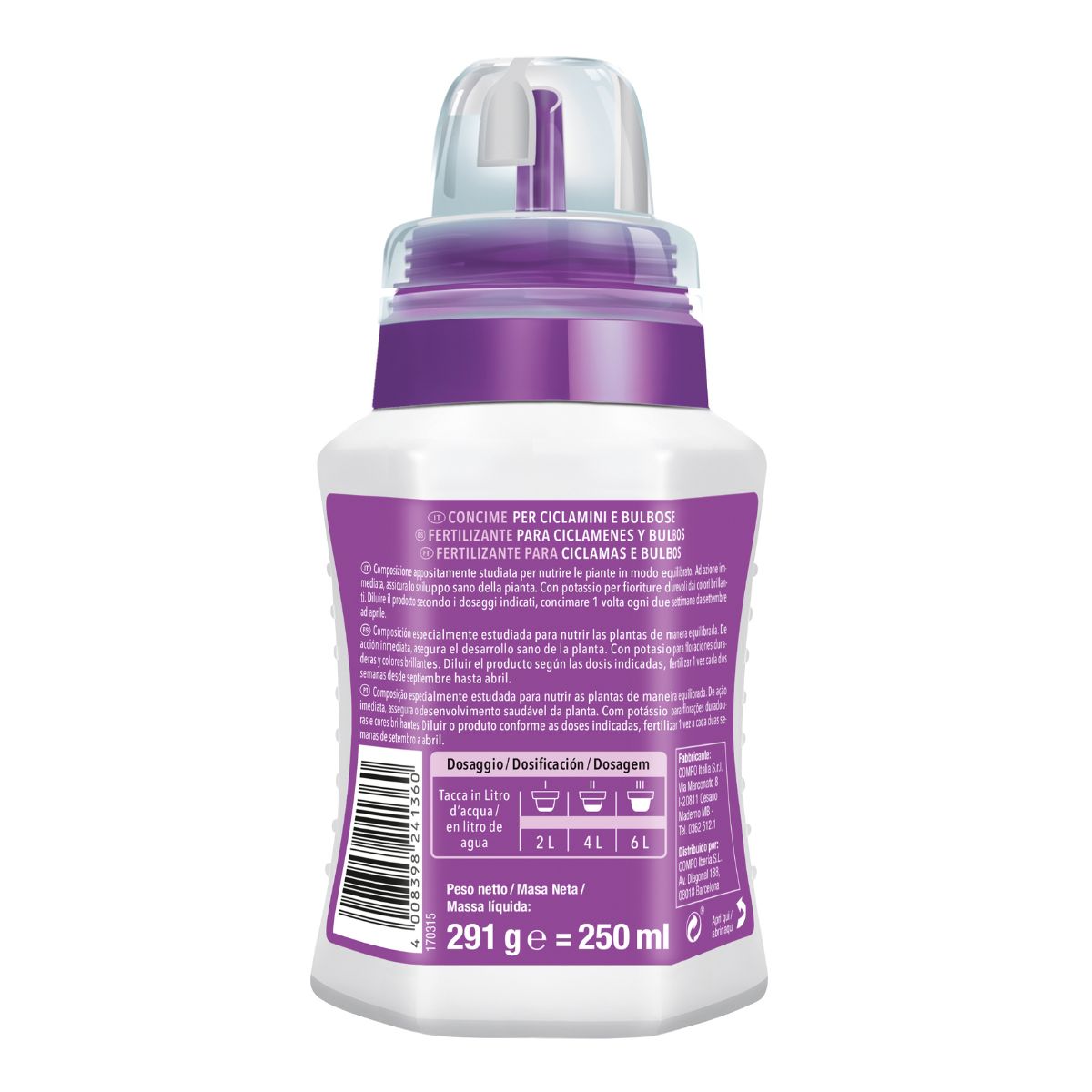 Fertilizante Compo Ciclâmen e Bolbos 250 ml
