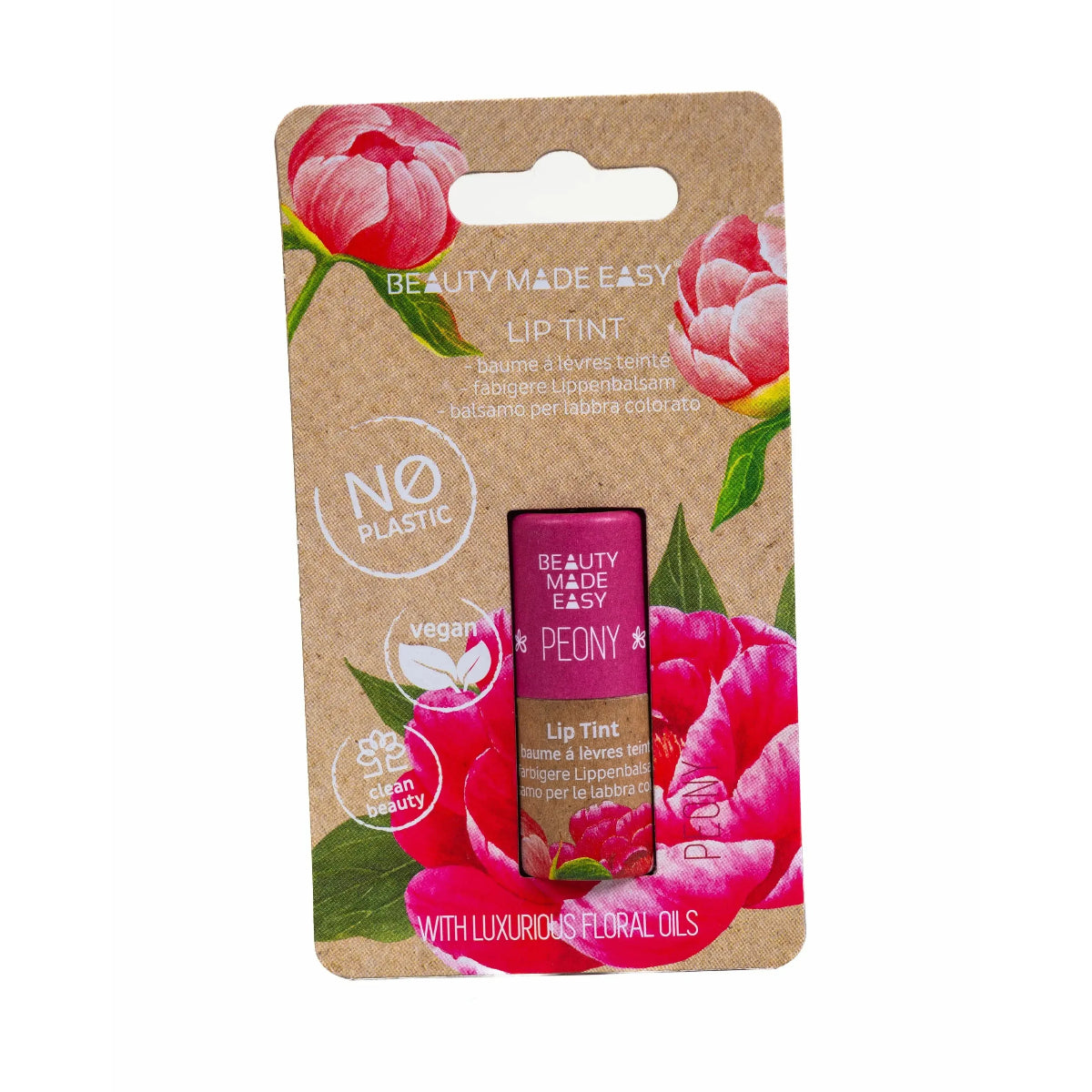 Bálsamo labial com cor peónia Beauty Made Easy