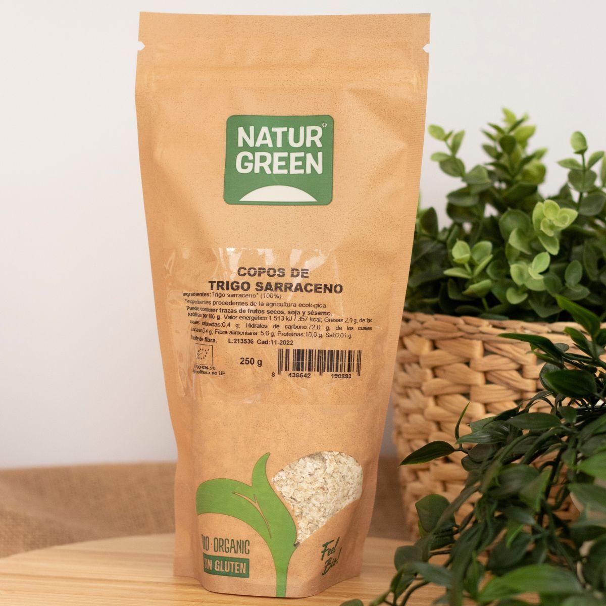 Flocos de trigo sarraceno BIO sem glúten Naturgreen, 250 g