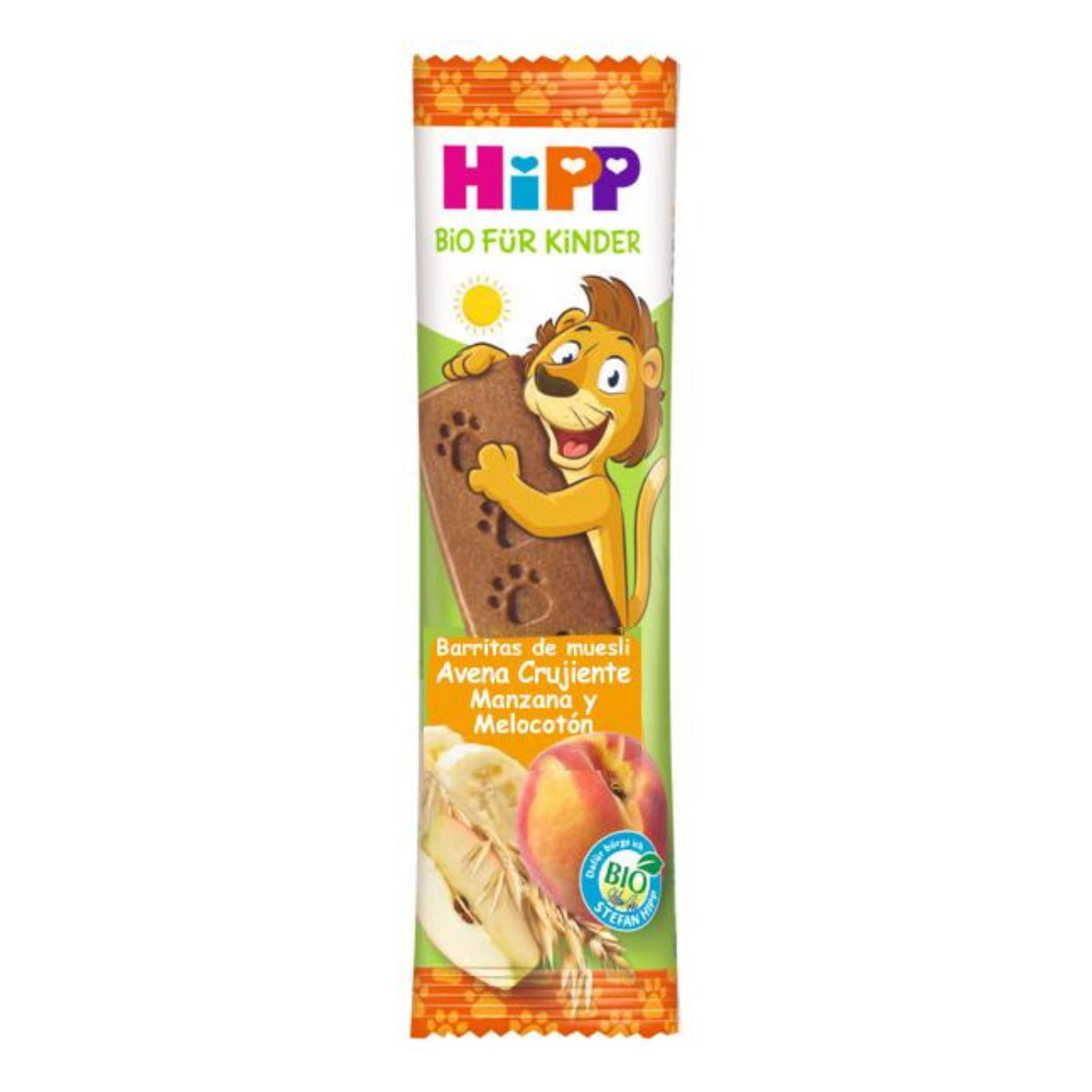 Barra de Muesli Infantil Hipp com Aveia Crocante, Maçã e Pêssego 3 unidades de 20 g