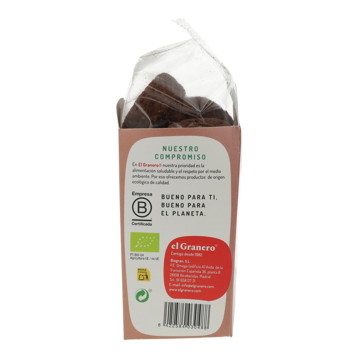 Bolachas artesanais de alfarroba biológica da El Granero, 250 g