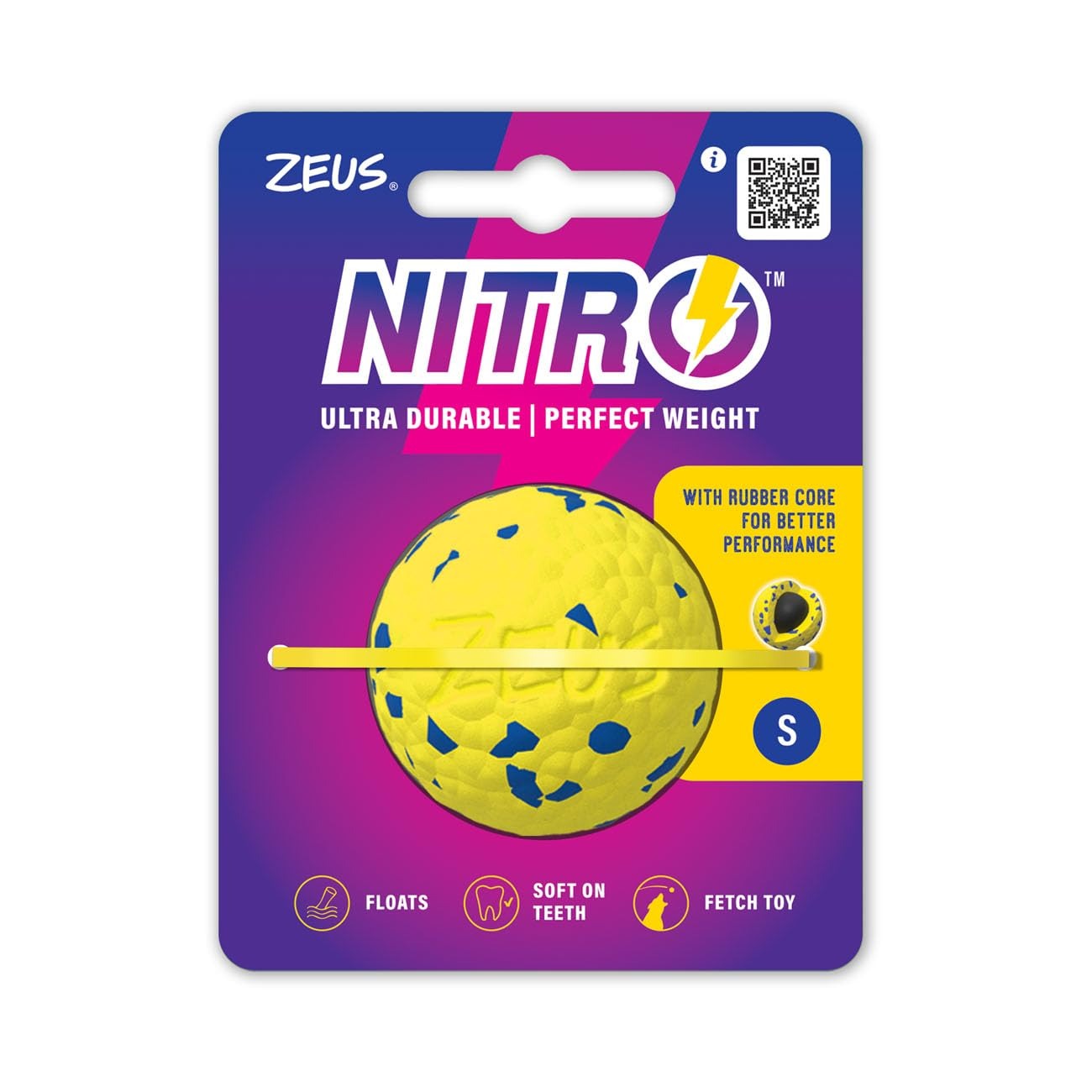 Zeus Nitro juguete para Perros Bola Lastrada Flotante S 15cm