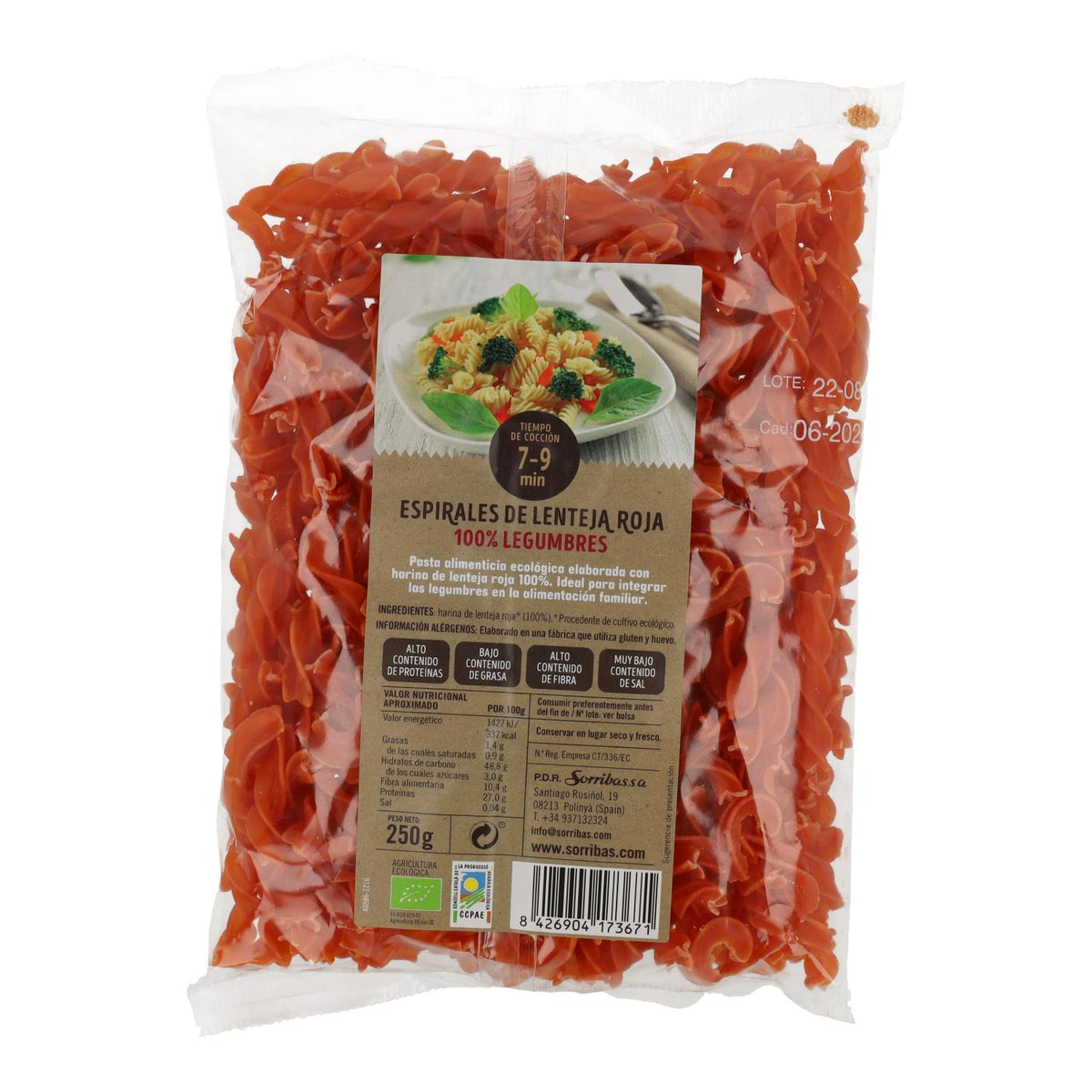 Biogra BIO Lentilha Vermelha Espiral, 250 g