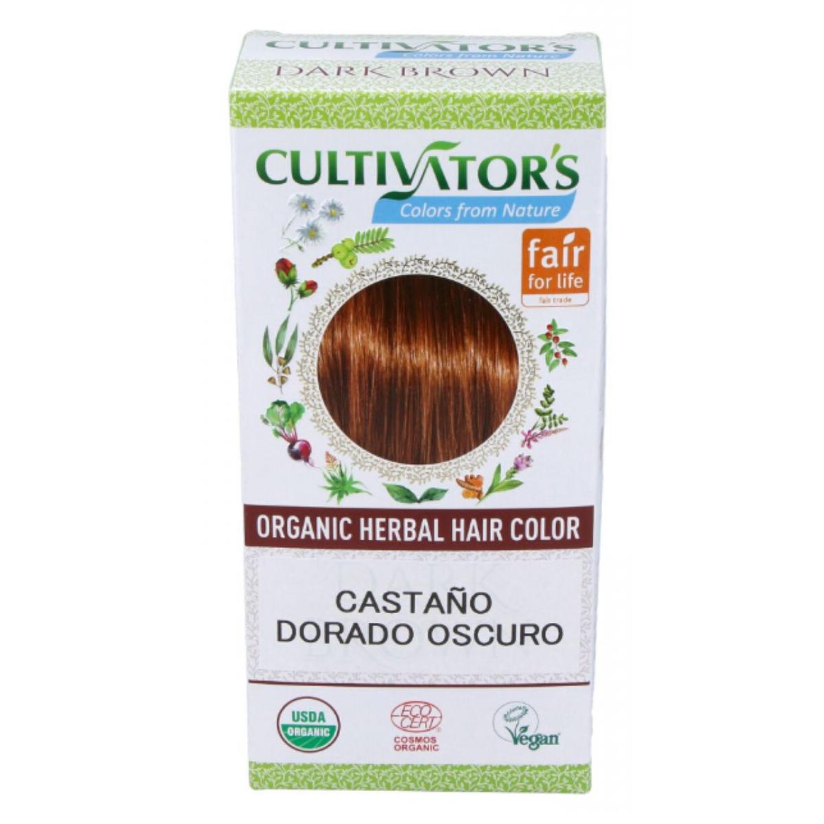 Castaño dorado oscuro tinte organico Cultivators 100gr Ecocert