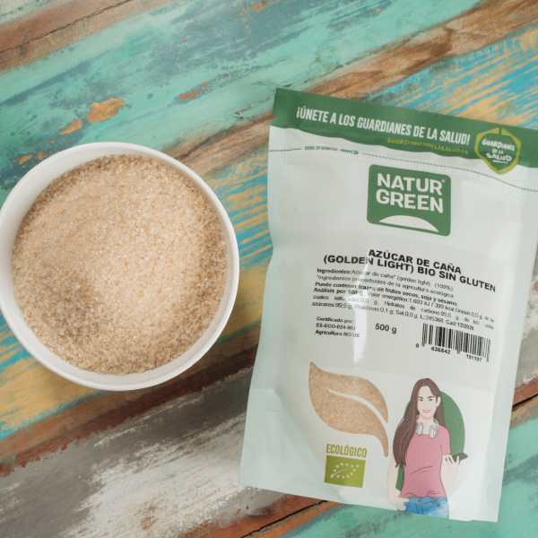 Açúcar de Cana Biológico (luz dourada) Naturgreen 500 g