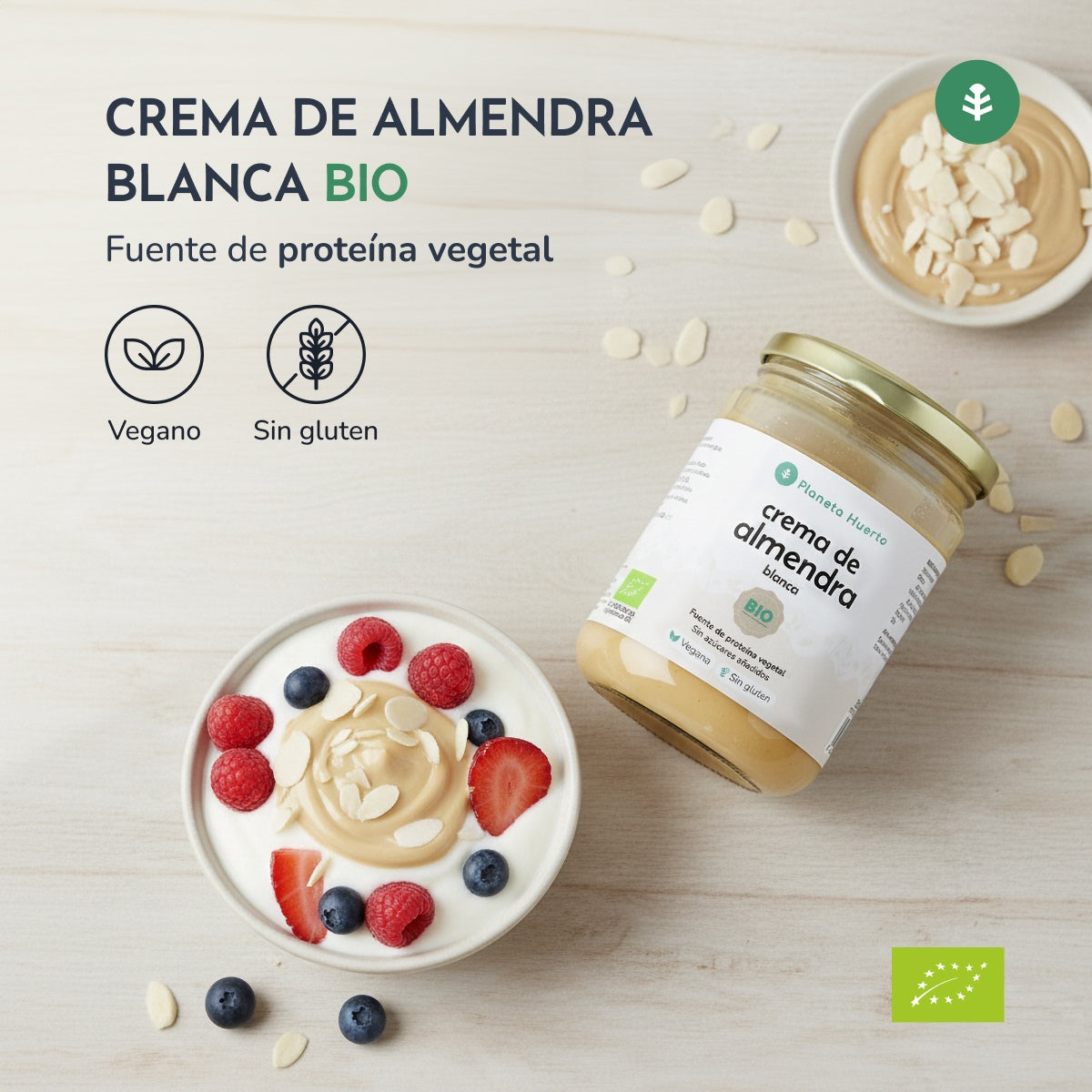 Creme de Amêndoa Branca Biológica Planeta Huerto 350g