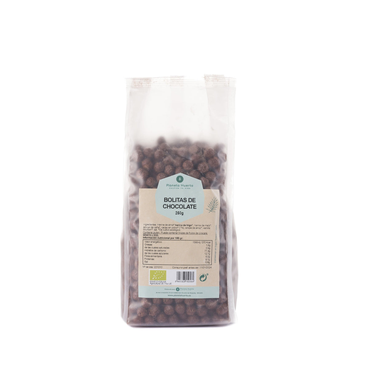 Bolas de Chocolate Cereal Matinal Biológico Planeta Huerto 250g