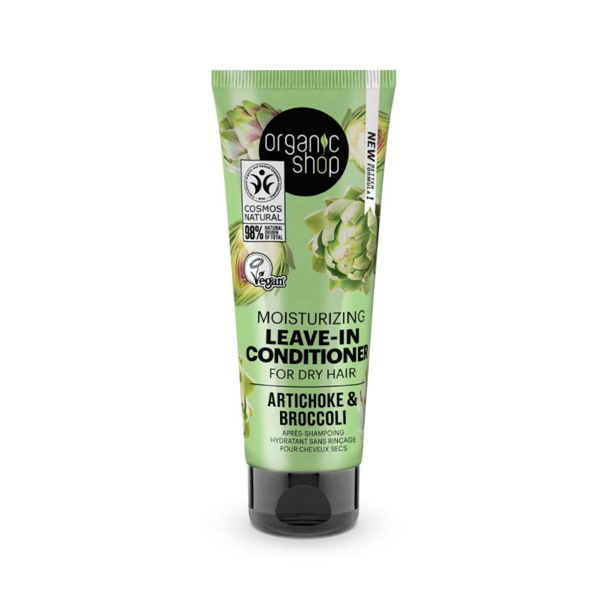 Condicionador hidratante leave-in para cabelos secos com alcachofra e brócolos, Organic Shop 75 ml