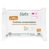 Toalhetes humedecidos tamanho viagem Naty 20 unidades