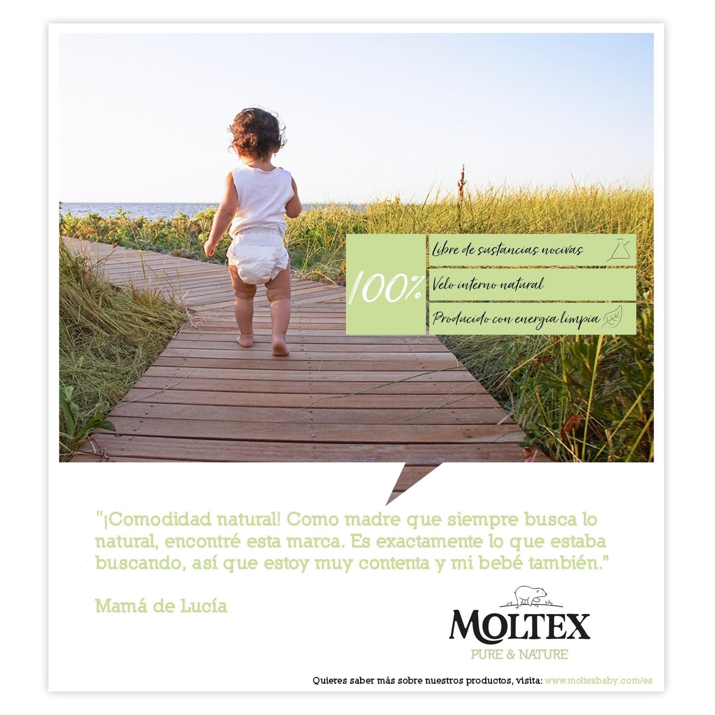 Fraldas Moltex Pure & Nature T4 (9-15 kg), 50 unidades