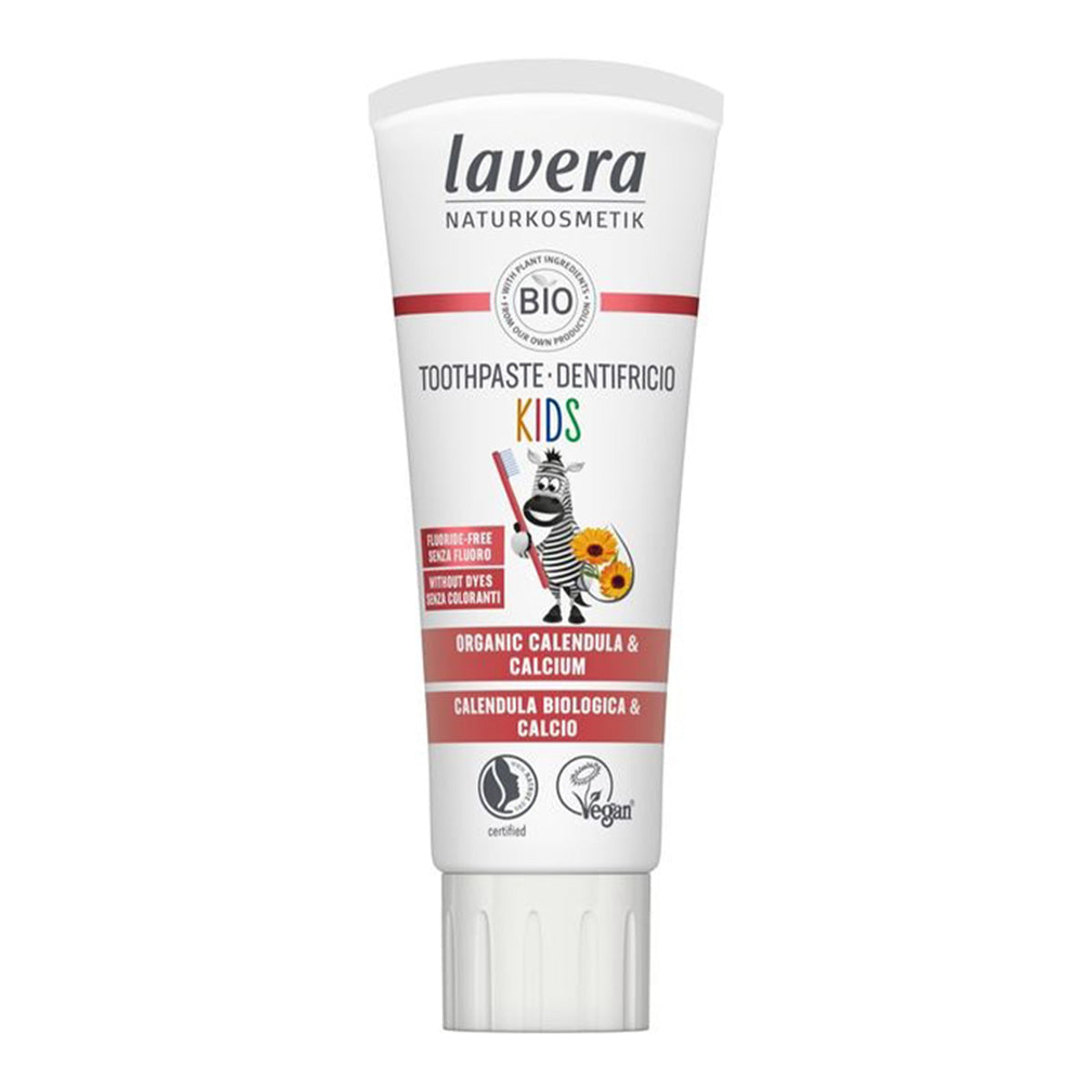 Pasta de dentes infantil sem flúor Bio Calendula & Calcium Lavera, LAVERA, 75ml