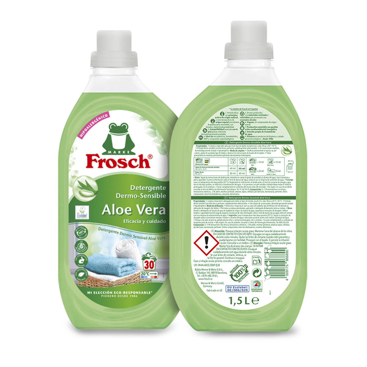 Detergente de aloé vera, Frosch, 1500 ml