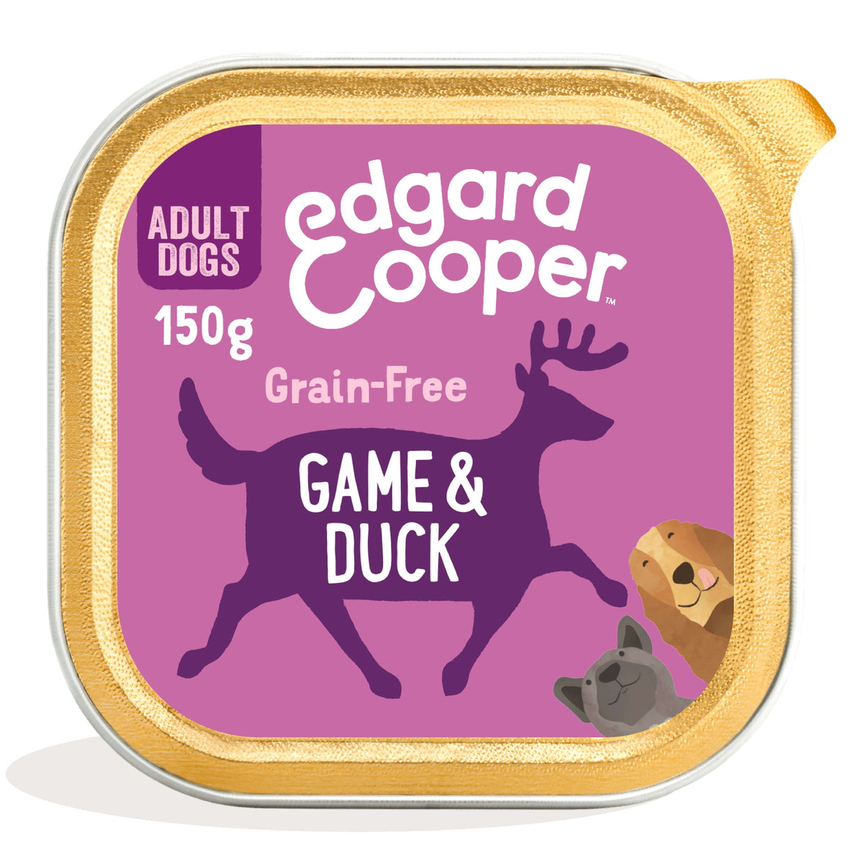Tarrina de comida para perros con venado y pato sin cereales | Edgard & Cooper 150 g