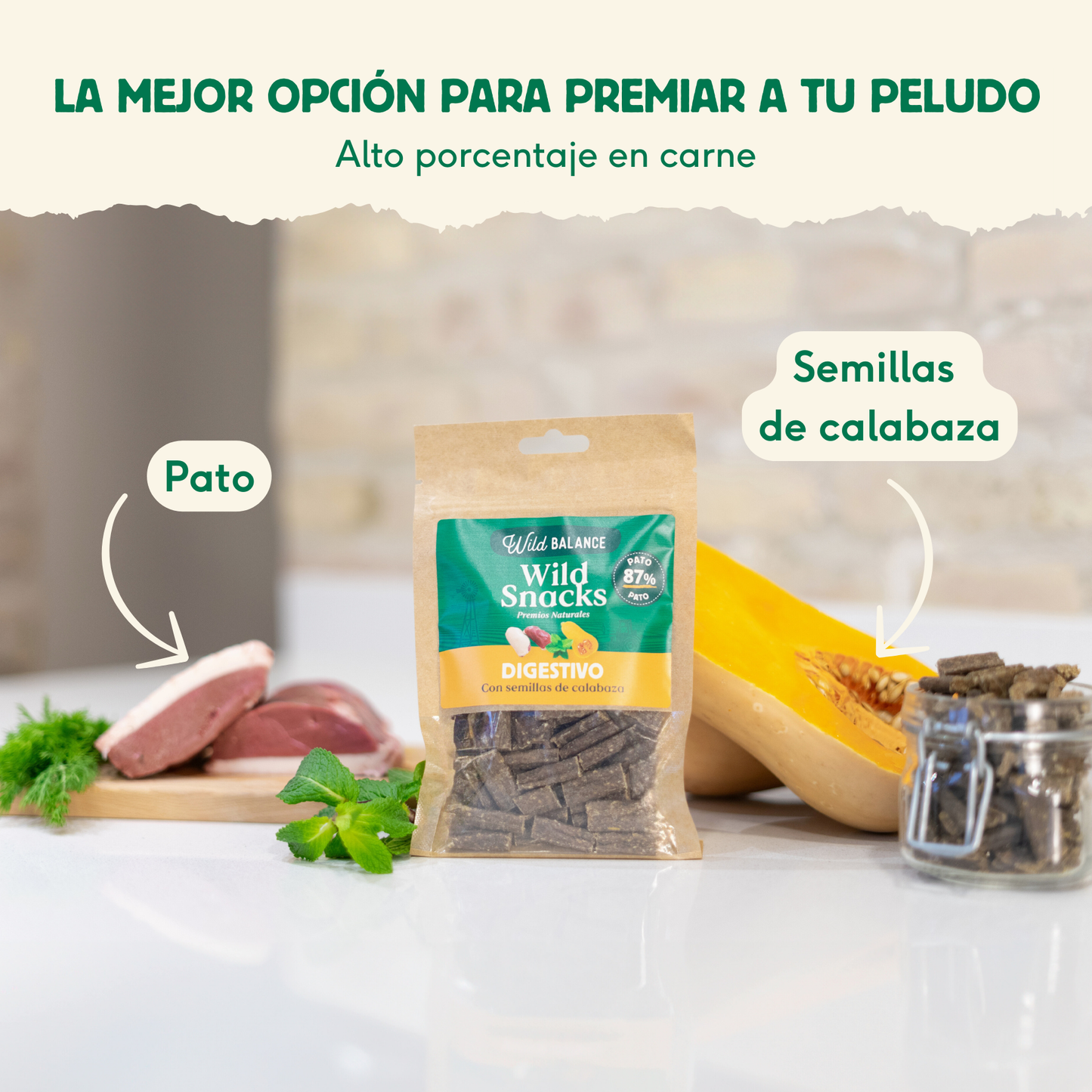 Sementes de abóbora digestivas Wild Snacks Wild Balance