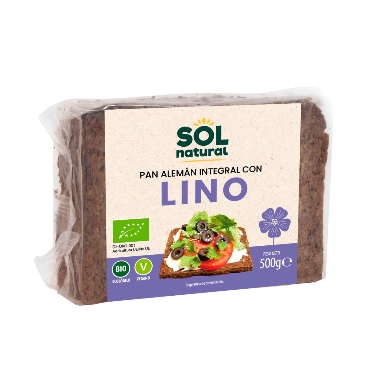 Pão alemão de Linhaça BIO Sol Natural 500 g