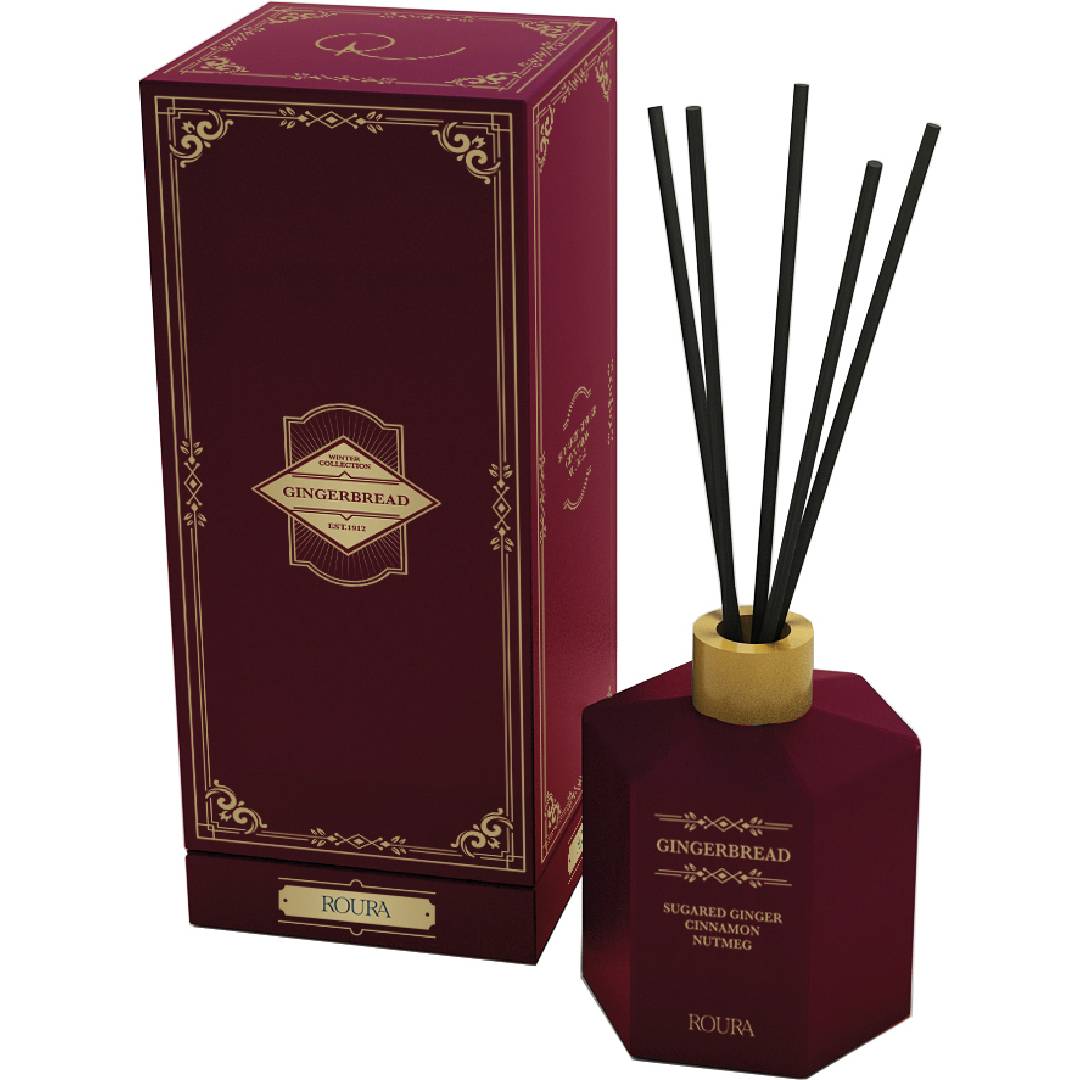 Ambientador Roura Mikado Gingerbread 100 ml Gengibre açucarado, canela e noz-moscada